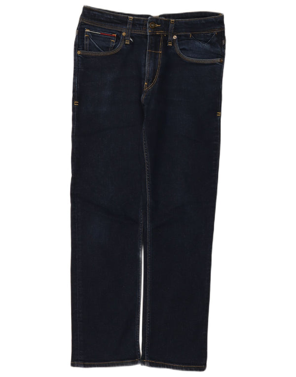 Jeans dritti da uomo Tommy Hilfiger W32 L28 cotone blu navy