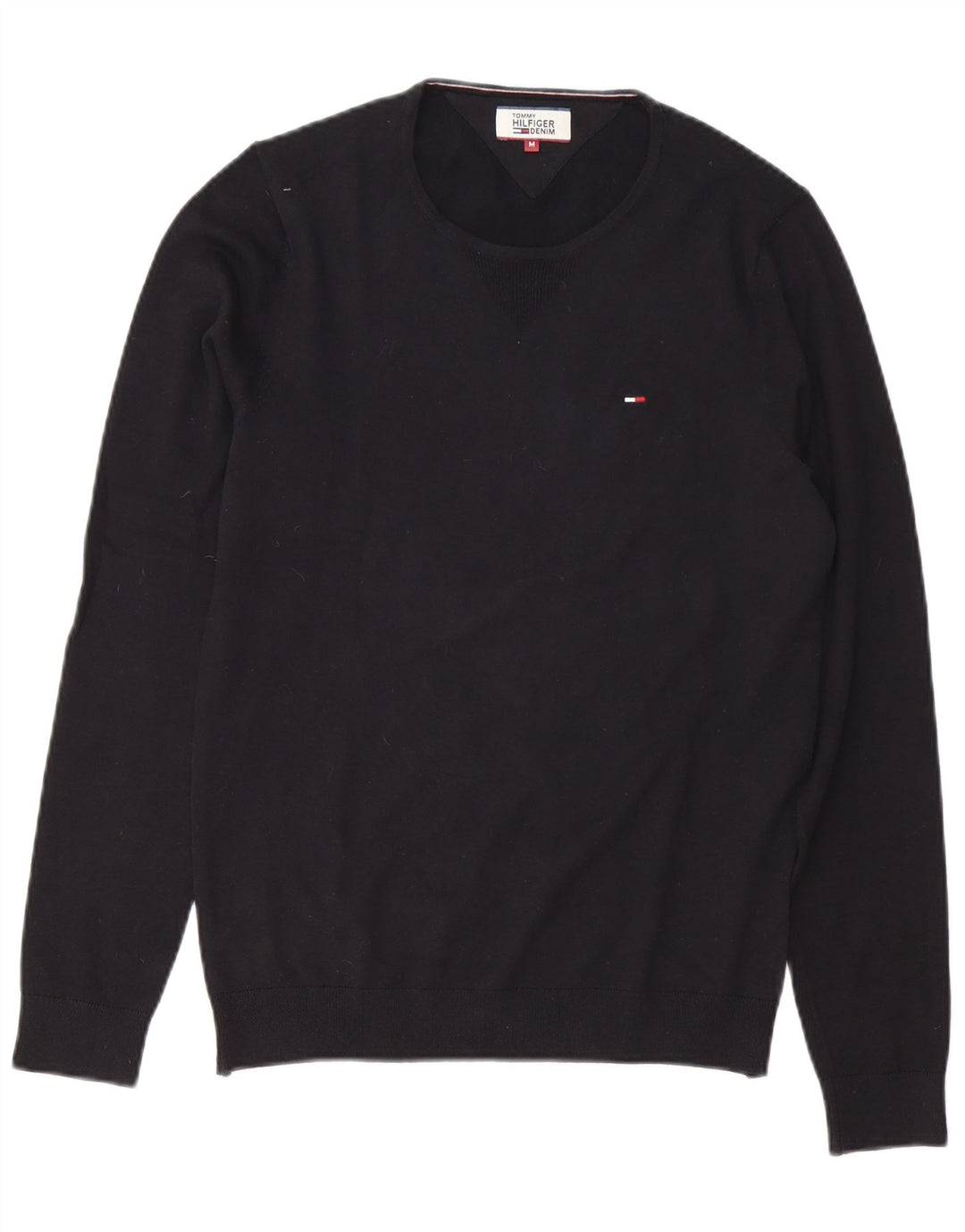 TOMMY HILFIGER Maglione girocollo da uomo in cotone nero medio