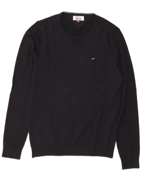 TOMMY HILFIGER Maglione girocollo da uomo in cotone nero medio