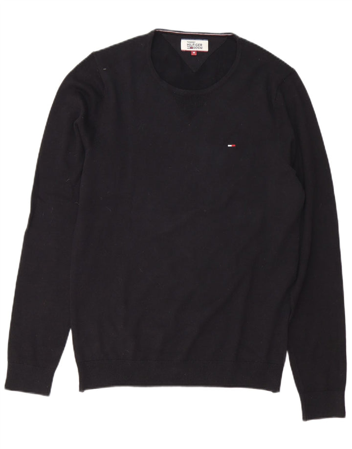 TOMMY HILFIGER Maglione girocollo da uomo in cotone nero medio