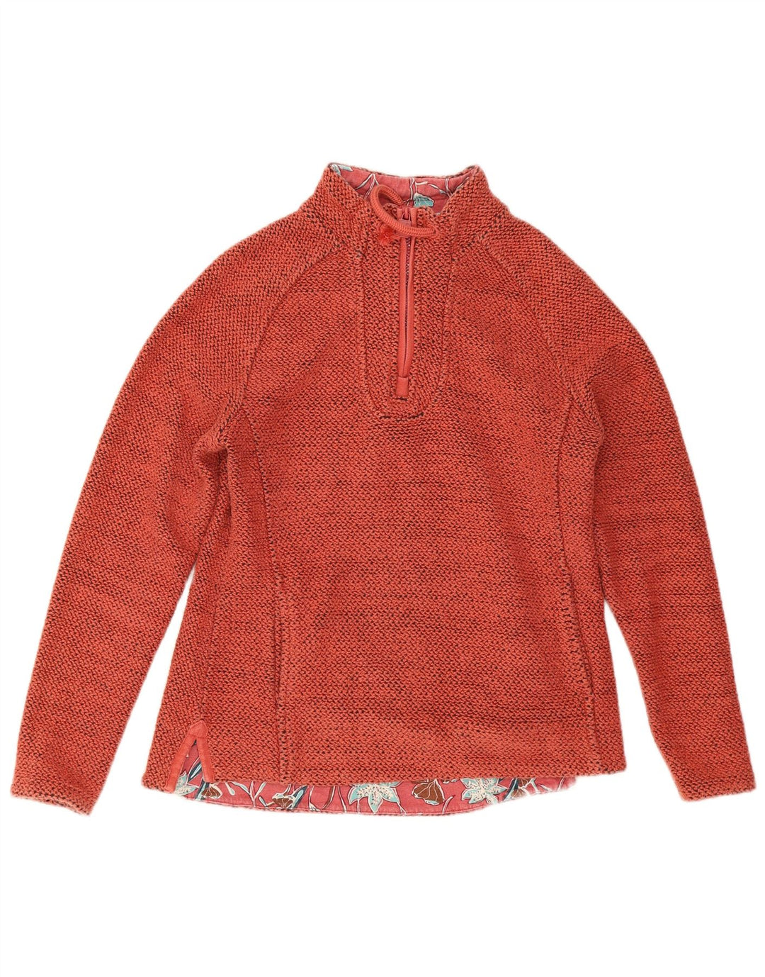 Maglione da donna oversize con zip e collo con zip Weird Fish UK 10 piccolo arancione