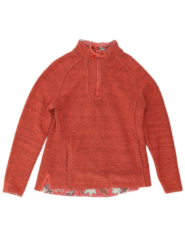 Maglione da donna oversize con zip e collo con zip Weird Fish UK 10 piccolo arancione