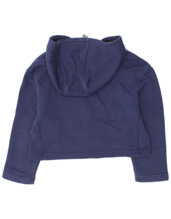 Felpa con cappuccio grafica Adidas per ragazze, 5-6 anni, in cotone blu navy