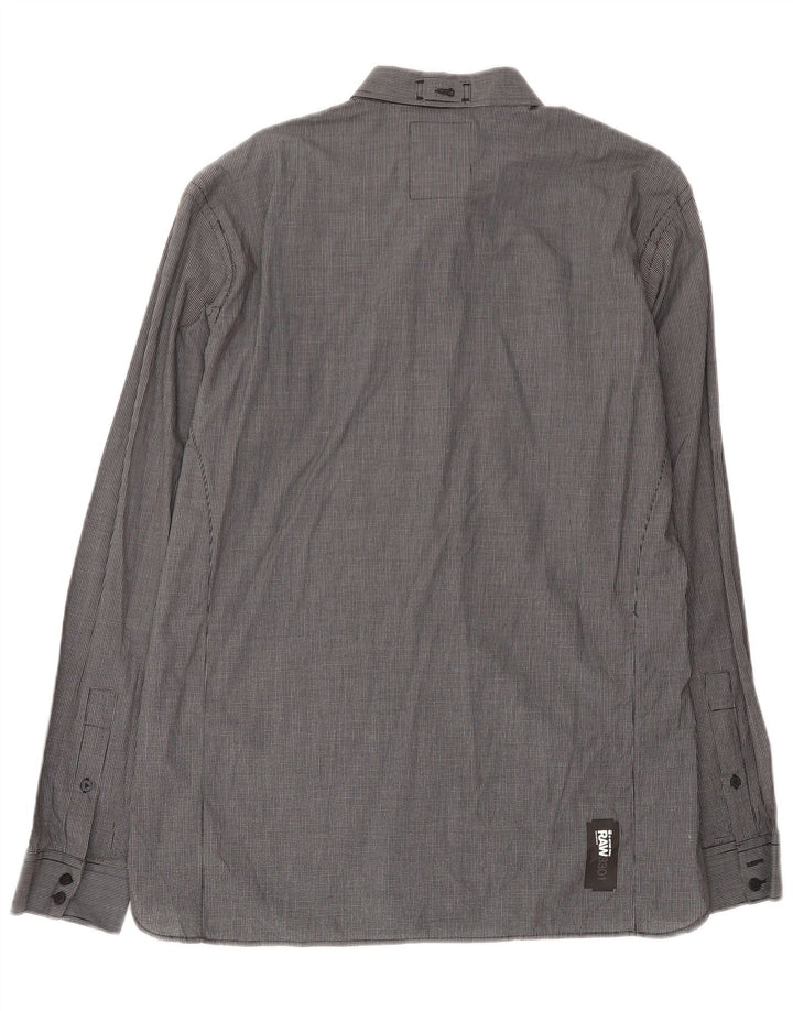 Camicia da uomo G-Star 2XL in cotone a quadretti grigio