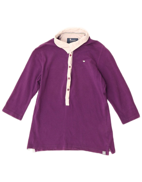 Polo da rugby da donna con maniche a 3/4 Elvstrom UK 10 Small Purple Colourblock