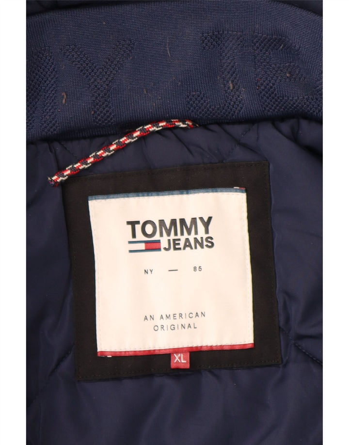 Giacca imbottita con cappuccio da uomo Tommy Hilfiger UK 42 XL poliestere nero