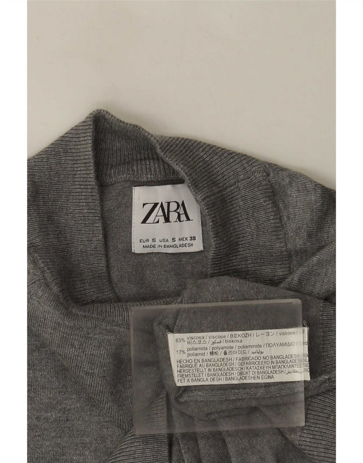 Maglione Zara da uomo con collo alto e collo alto in viscosa grigia