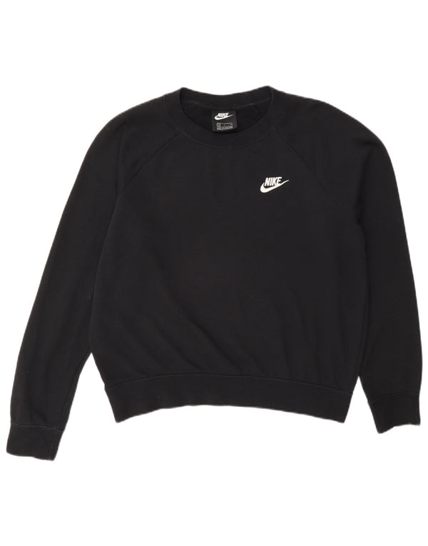 Felpa oversize da donna Nike UK 10 piccola in cotone nero