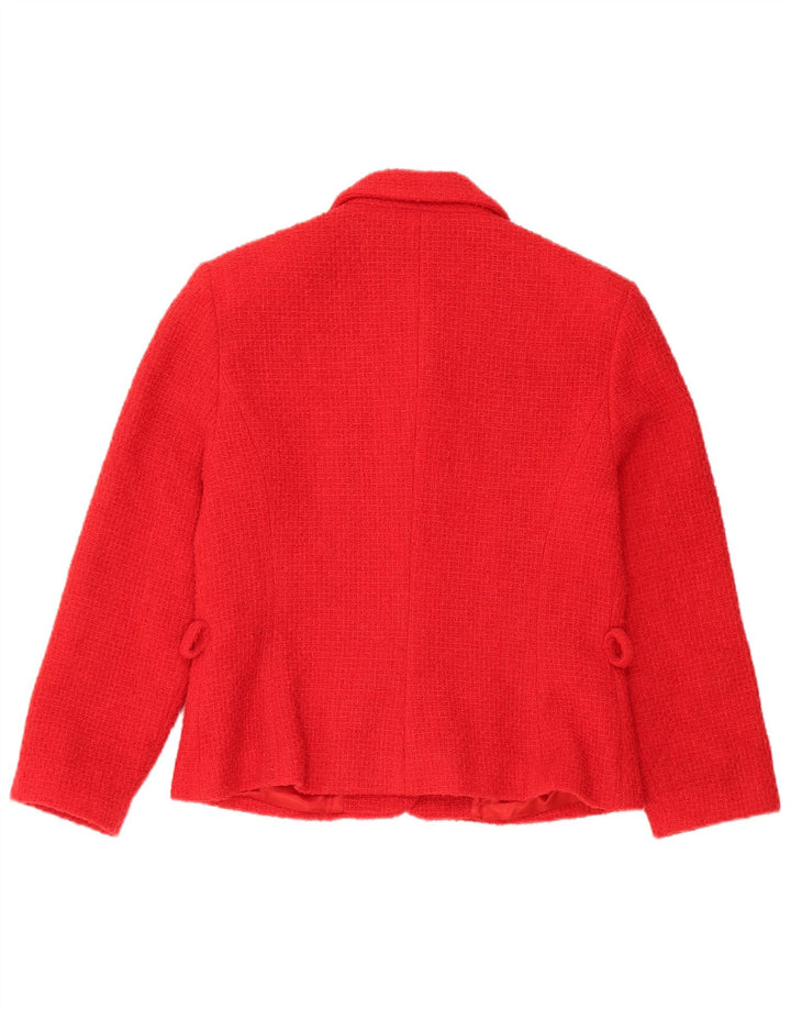 Set gonna vintage da donna a 4 bottoni in 2 pezzi UK 12 medio W28 lana rossa