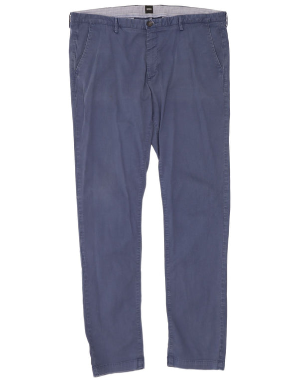 Pantaloni chino skinny da uomo Hugo Boss W38 L34 cotone blu