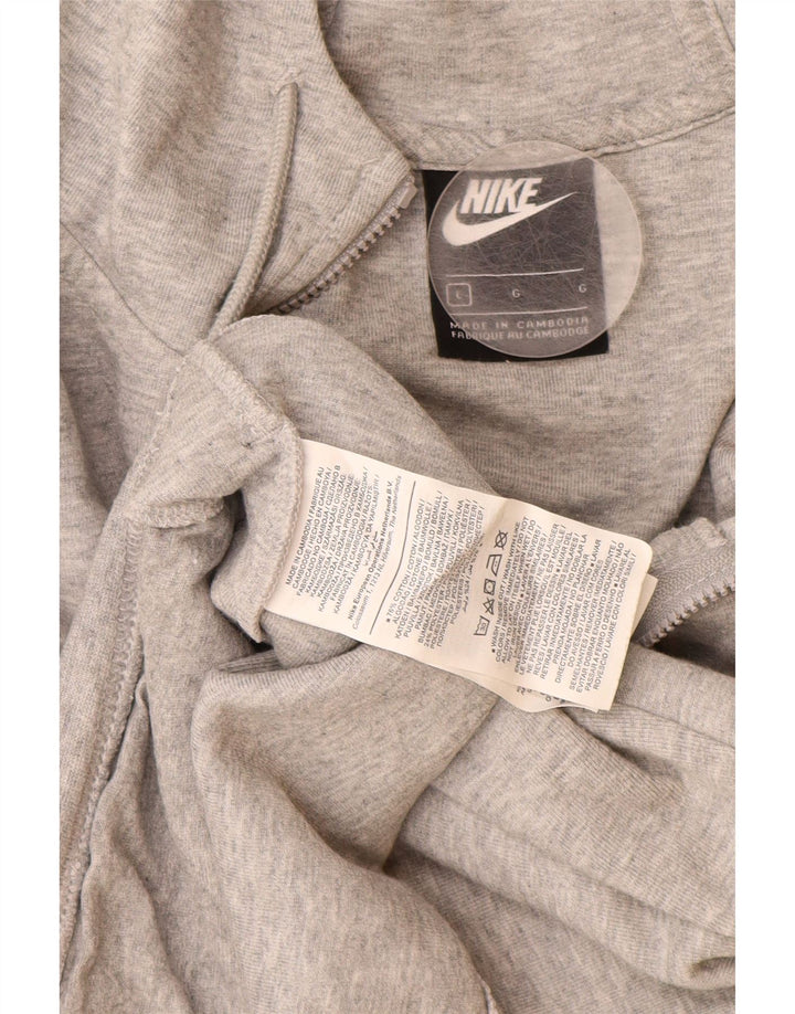 Maglione con cappuccio e zip da donna NIKE UK 16 grande cotone grigio