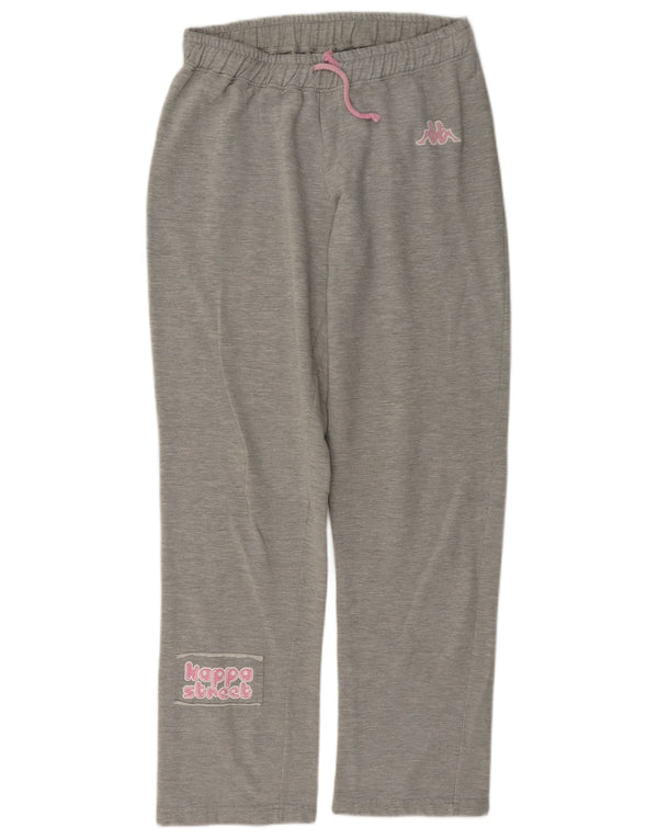Pantaloni da tuta con grafica Kappa da donna UK 10 piccolo cotone chiazzato grigio