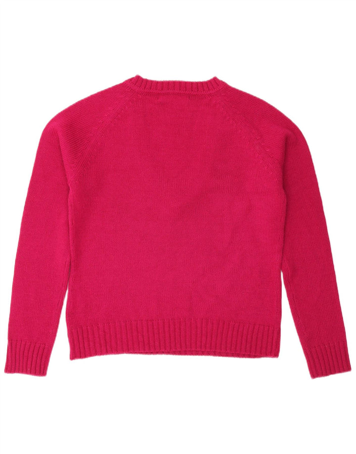 Maglione Zara da donna con scollo a V UK 14 Acrilico rosa medio