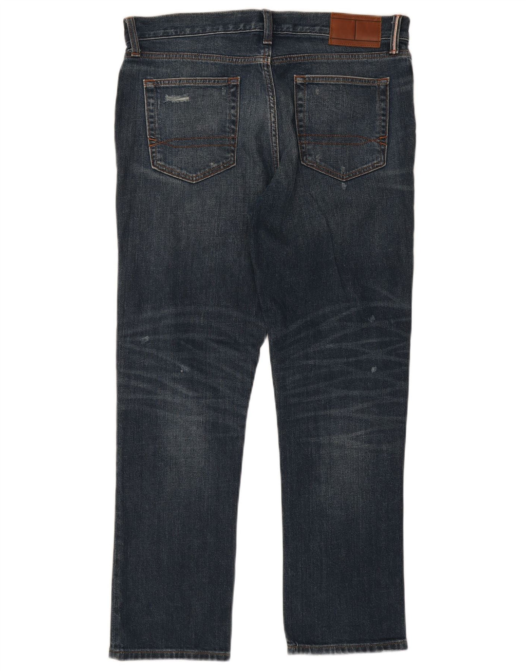 Jeans dritti invecchiati da uomo Tommy Hilfiger W34 L30 cotone blu