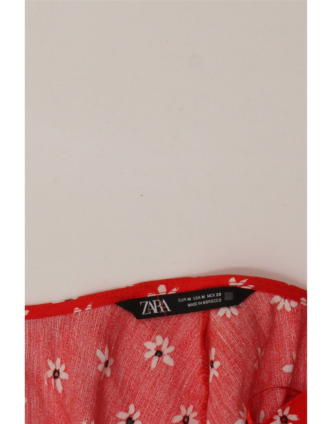 Top corto da donna Zara a maniche lunghe con allacciatura sul davanti UK 12 rosso medio floreale