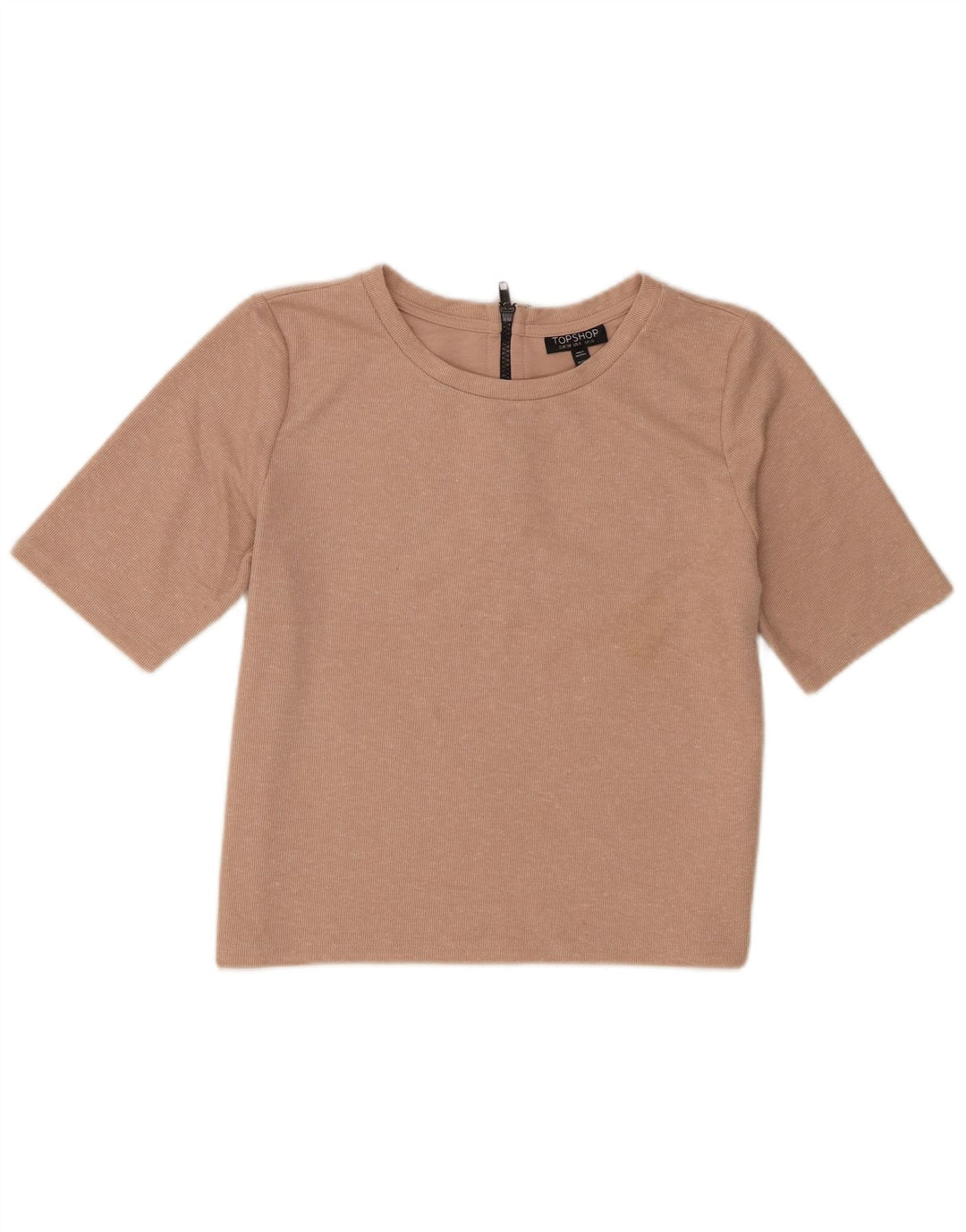Topshop T-shirt corta da donna Top UK 10 piccola poliestere beige