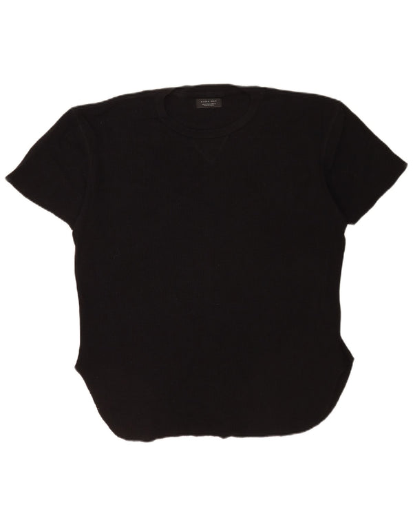 T-shirt Zara da uomo Top grande in cotone nero