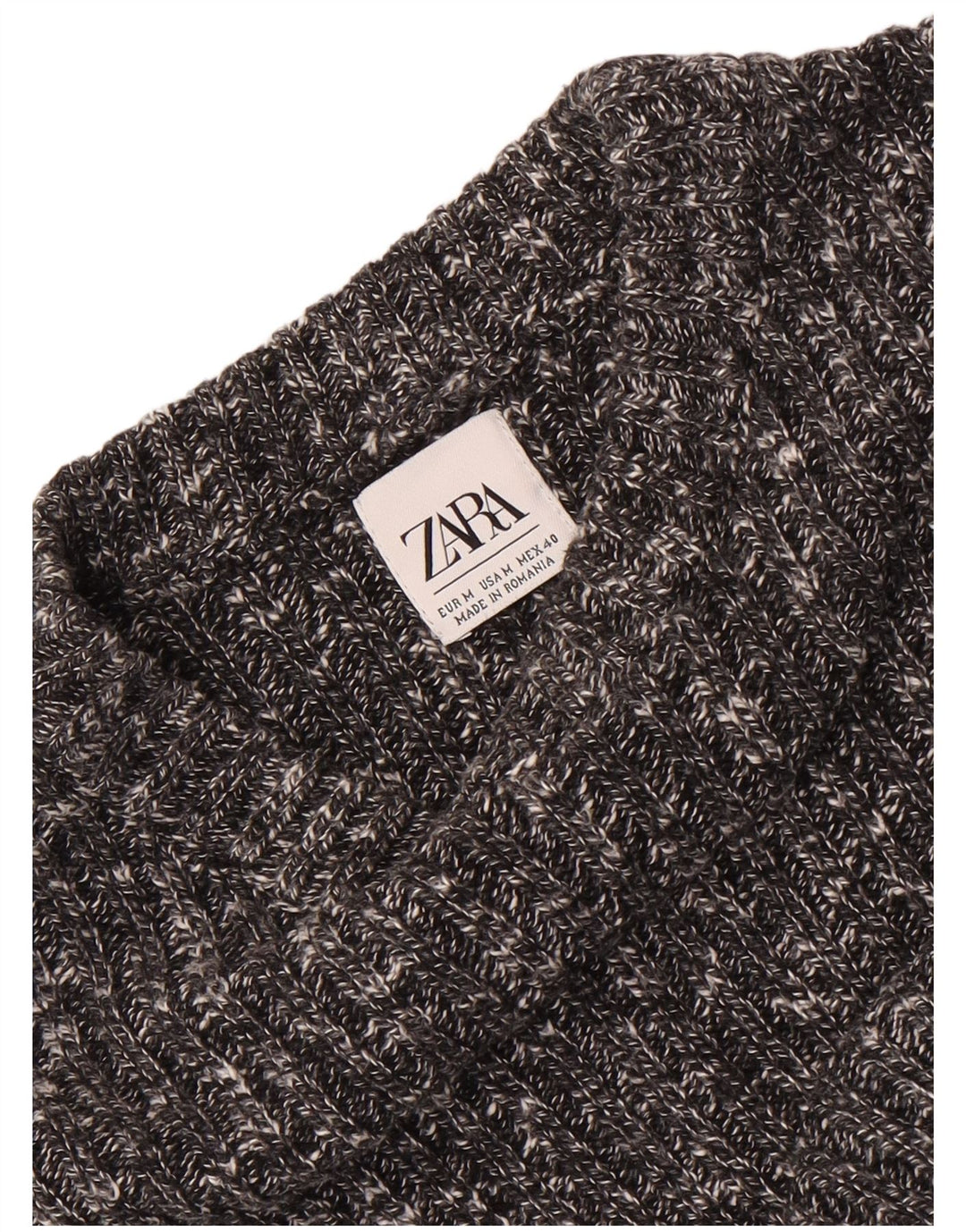 Maglione maglione girocollo da uomo Zara grigio medio chiazzato