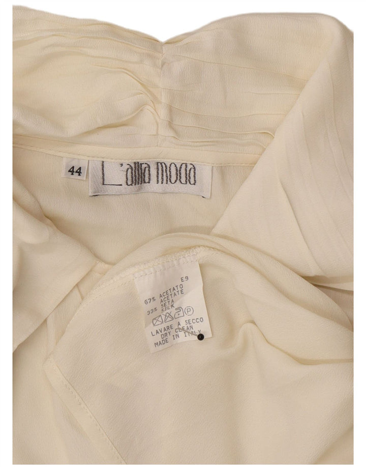 L'altra Moda Camicia Oversize da Donna Camicetta IT 44 Acetato Medio Bianco Sporco