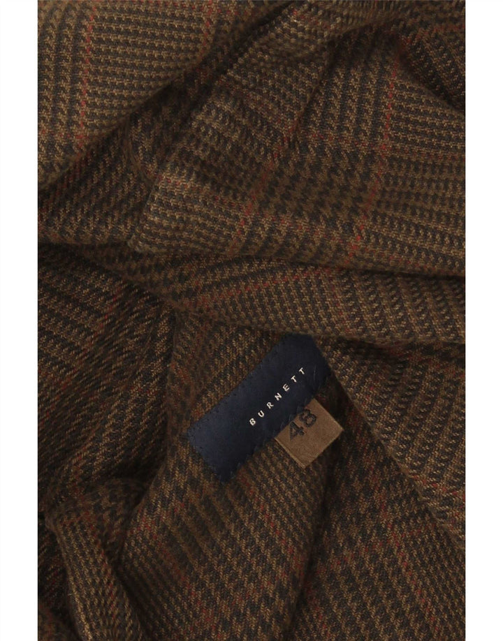 Giacca blazer vintage da uomo a 3 bottoni IT 48 a quadri marrone medio