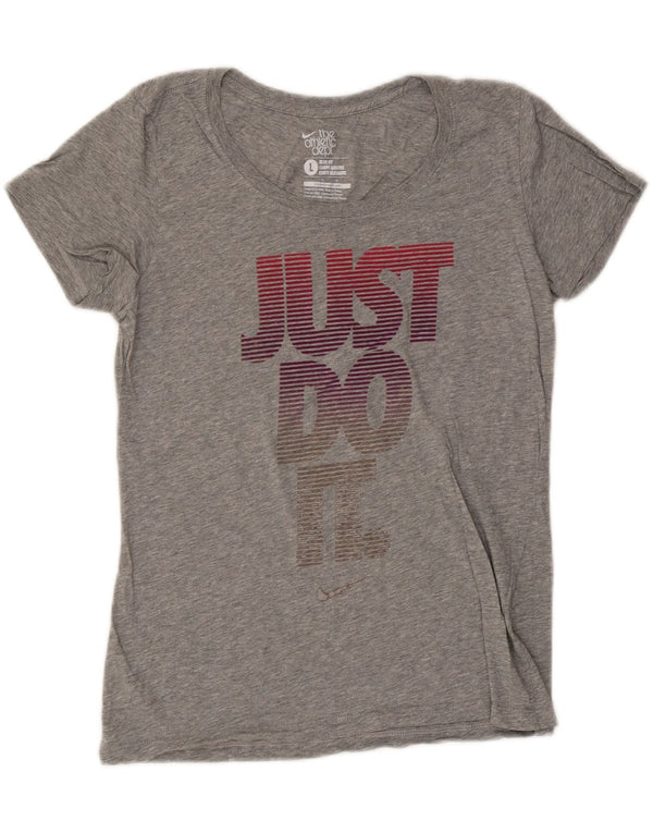 T-shirt grafica Nike da donna slim fit, taglia UK 14, grande, grigio chiazzato