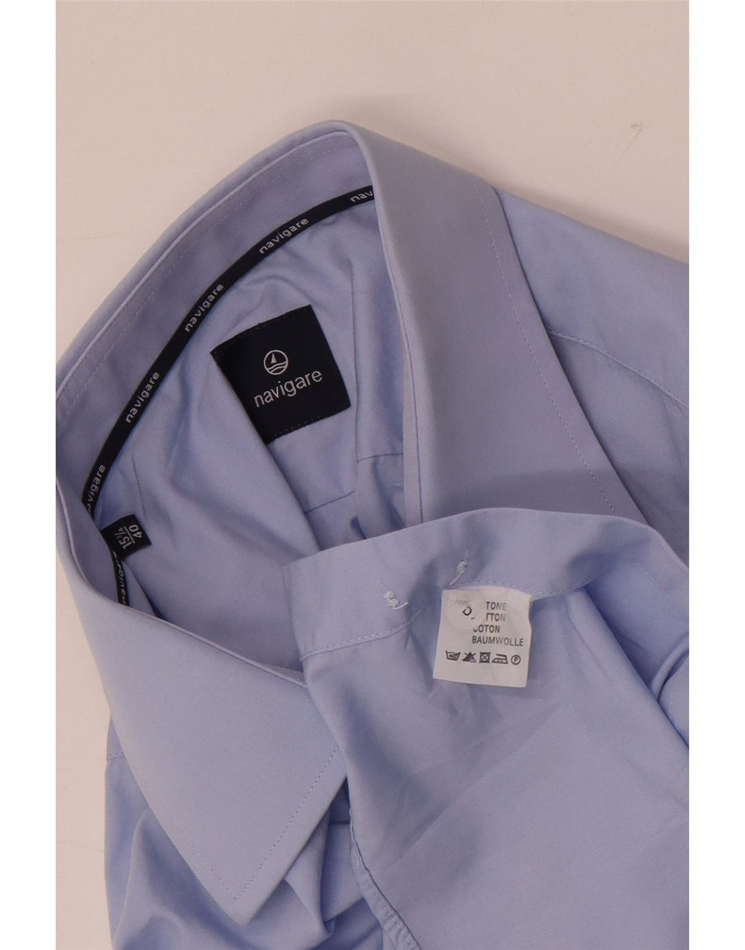 Camicia da uomo Navigare Taglia 40 15 3/4 Cotone blu medio