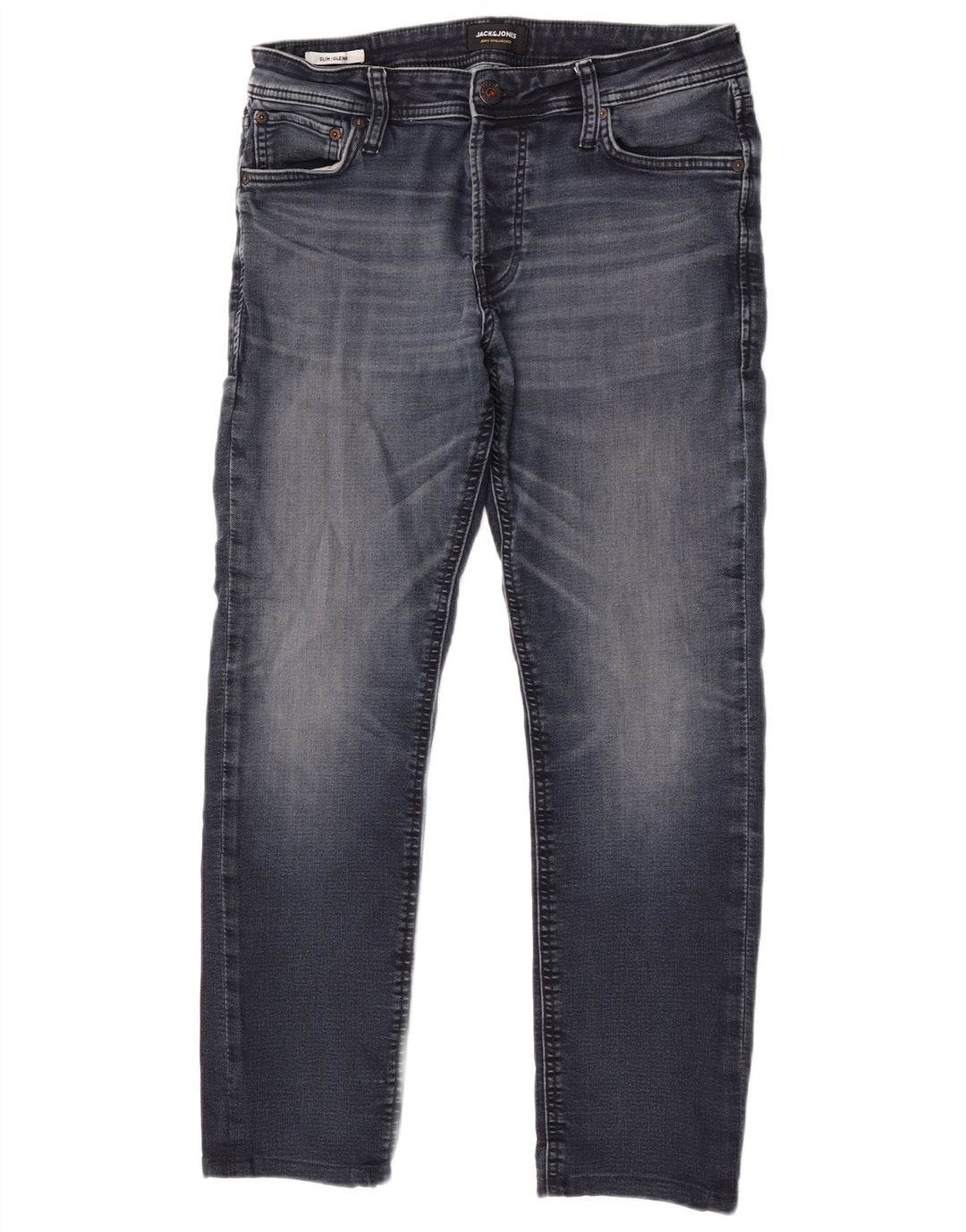Jack & Jones Uomo GLENN Slim Jeans W33 L30 Cotone Blu