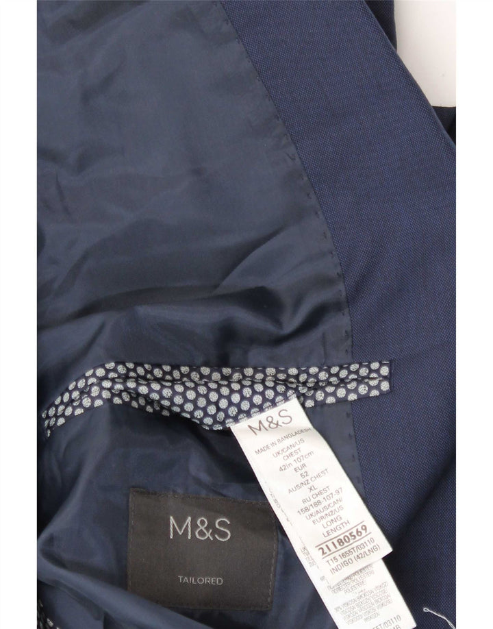 Giacca blazer a 2 bottoni sartoriale da uomo Marks & Spencer UK 42 grande blu navy