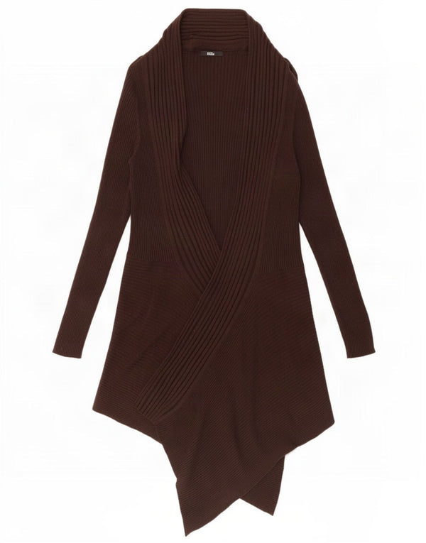 Maglione cardigan asimmetrico lungo da donna Marks & Spencer UK 20 2XL Marrone