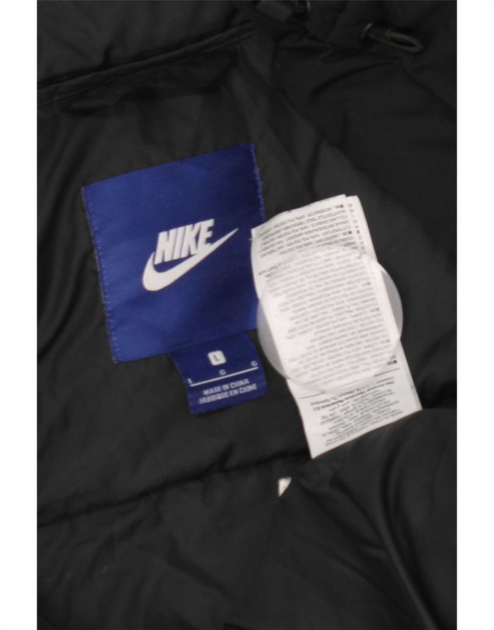 Giacca imbottita con cappuccio Nike da uomo UK 40 grande poliestere nero