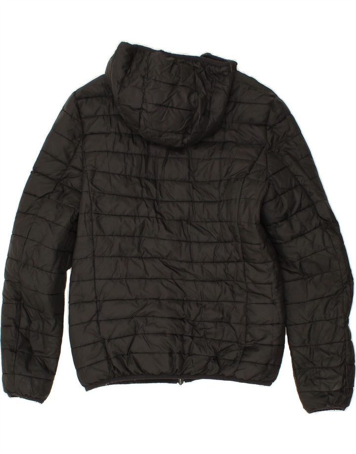 REFRIGUE Womens Hooded Reversible Padded Jacket UK 14 Medium Black Vintage Refrigue and Second-Hand Refrigue from Messina Hembry 