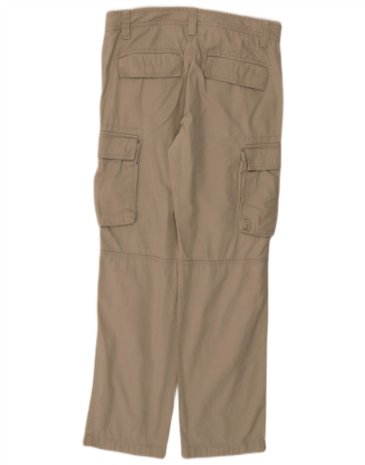 Pantaloni cargo dritti da donna Sisley IT 46 Large W32 L30 Cotone Beige