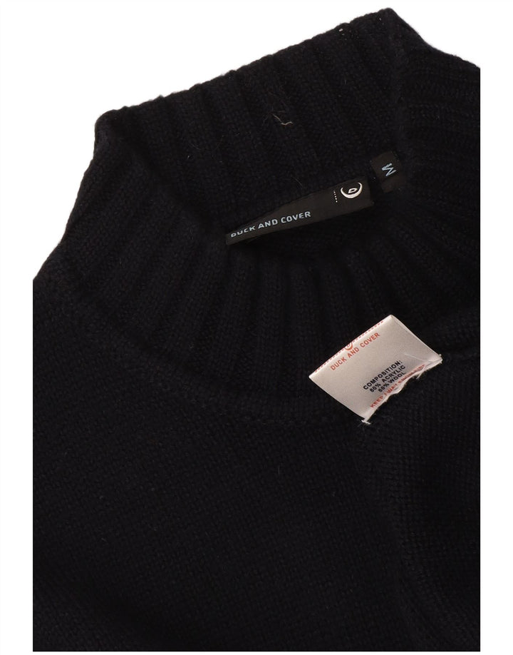 Maglione da uomo con collo alto e grafica Duck And Cover in acrilico nero medio