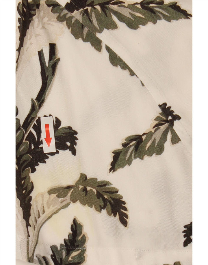 Camicia Reiss da uomo a maniche corte in viscosa floreale bianca grande