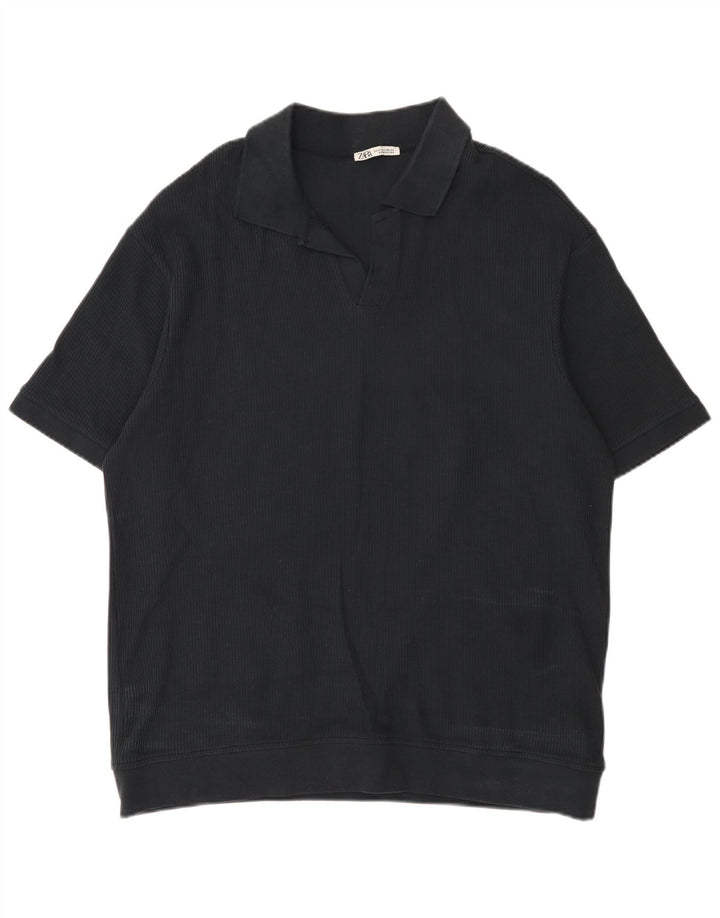 Polo Zara da uomo XL in cotone nero