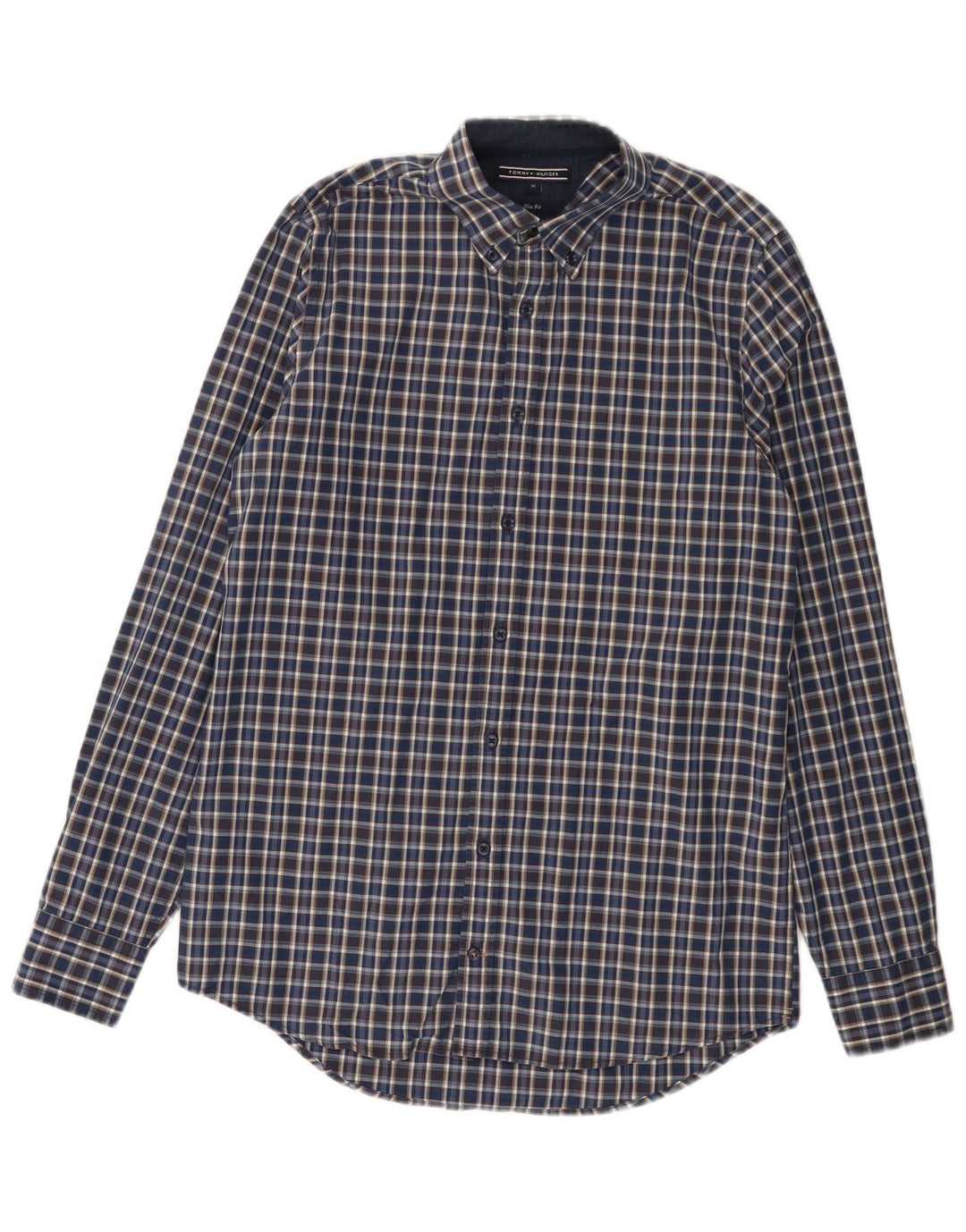 Camicia slim fit da uomo Tommy Hilfiger a quadri blu medio