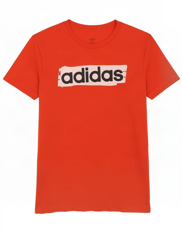 T-shirt grafica da uomo Adidas Top in cotone rosso medio