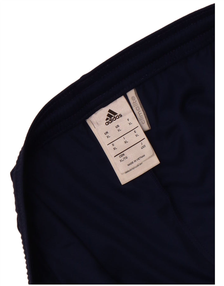 Pantaloncini sportivi Adidas Climalite da uomo XL in poliestere a righe blu navy