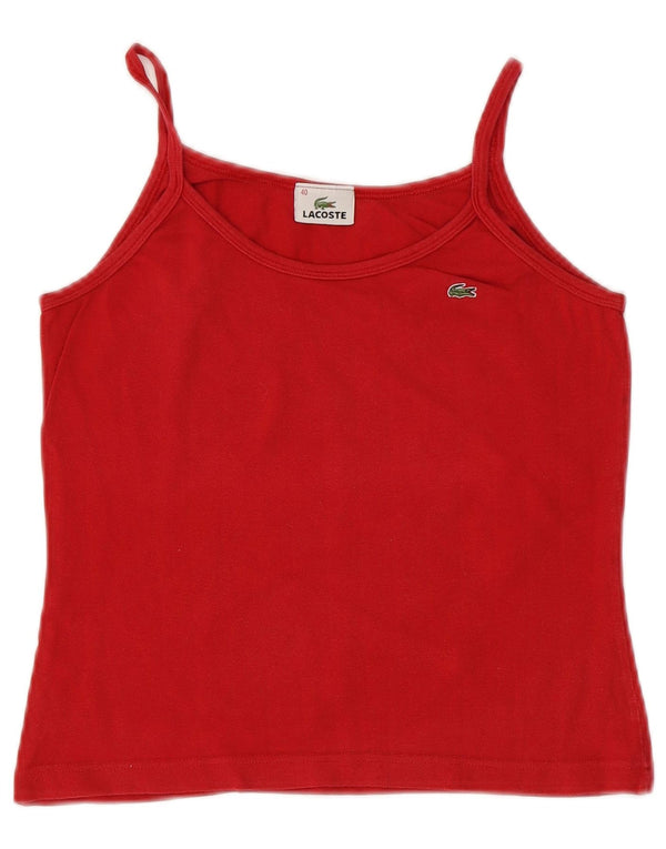 LACOSTE Canottiera corta da donna taglia 40 cotone rosso medio