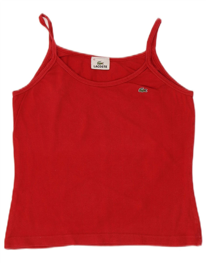 LACOSTE Canottiera corta da donna taglia 40 cotone rosso medio