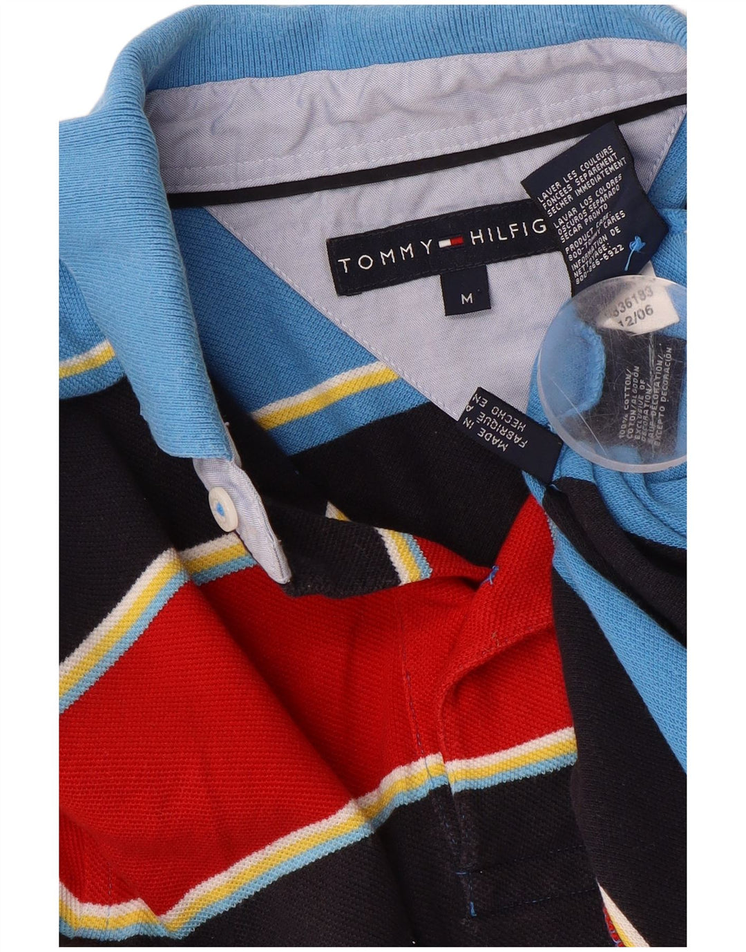 TOMMY HILFIGER Polo da uomo in cotone a righe multicolori medie