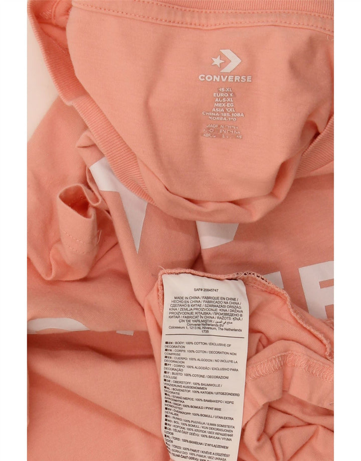 CONVERSE T-shirt grafica da uomo Top XL in cotone rosa
