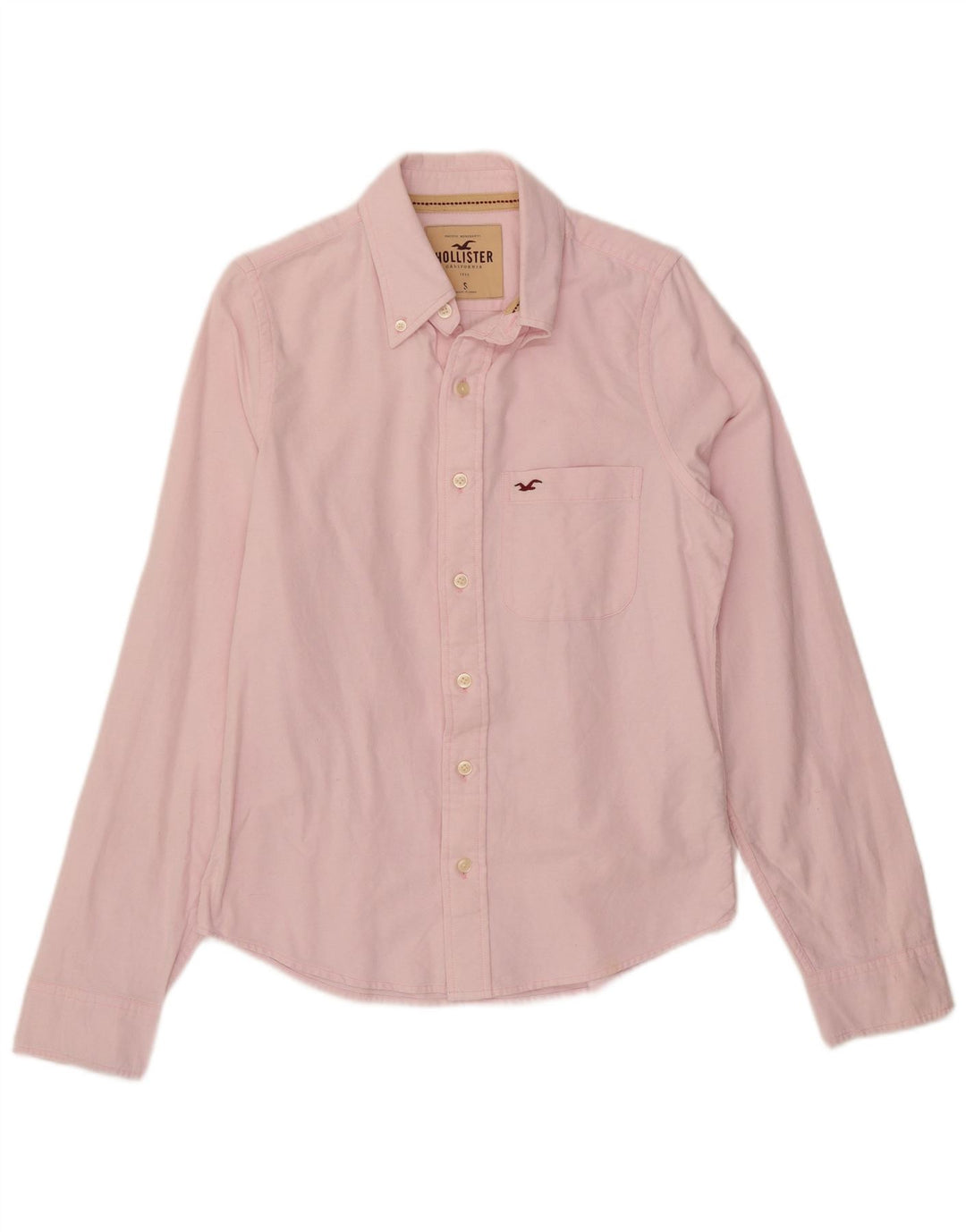 Camicia Hollister da uomo Small in cotone rosa