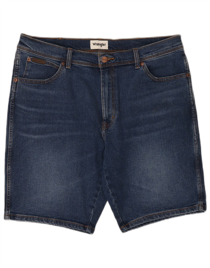 Pantaloncini di jeans da uomo Wrangler W36 grandi in cotone blu navy