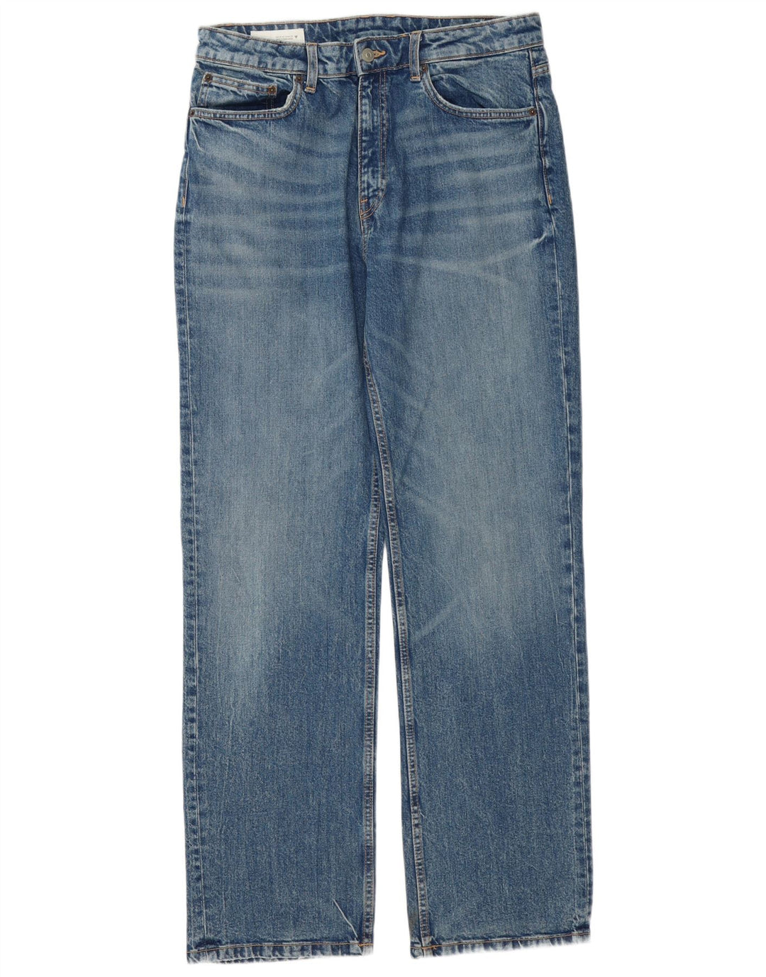 Jeans dritti da donna ZARA EU 42 Large W32 L32 cotone blu