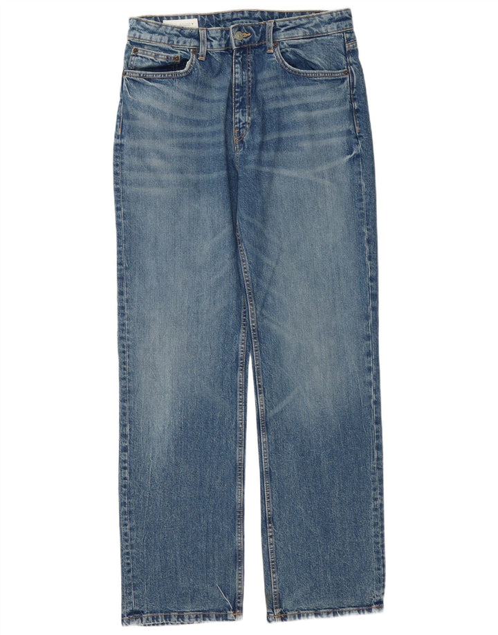 Jeans dritti da donna ZARA EU 42 Large W32 L32 cotone blu