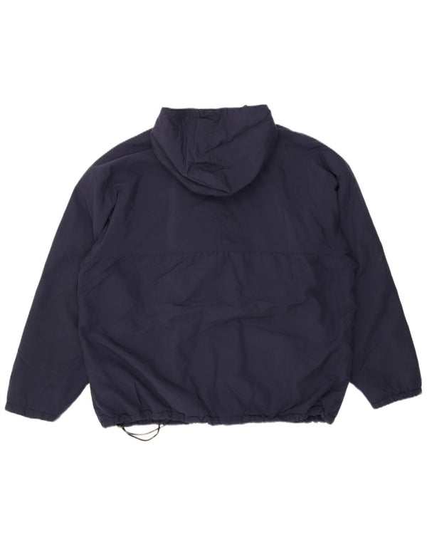 Giacca a vento con cappuccio da uomo L.L.Bean UK 42 XL Blu navy