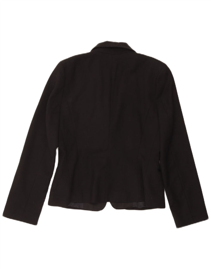 Giacca blazer a 1 bottone da donna Zara UK 16 grande lana nera