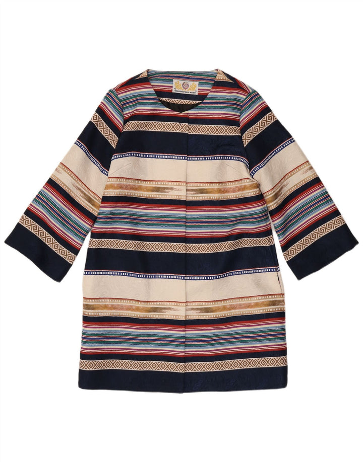 Soprabito da donna Christopher Wren UK 12 Medio blu navy retrò geometrico