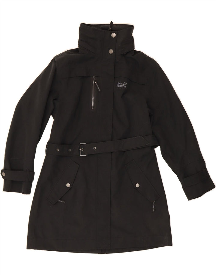 JACK WOLFSKIN Womens Windbreaker Coat UK 8/10 Small Black Polyester Vintage Jack Wolfskin and Second-Hand Jack Wolfskin from Messina Hembry 